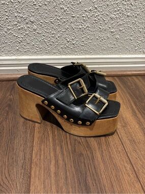 Schutz Kayleigh Leather Clog Sandals
